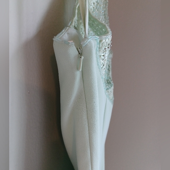 Vintage Alyce Designs Mint Green Beaded Gown - Picture 10 of 12
